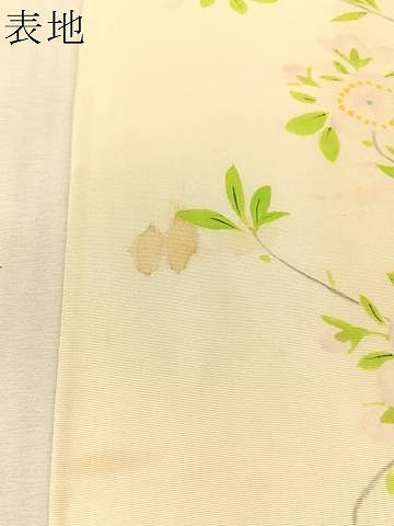 平和屋着物●塩瀬　九寸名古屋帯　手描き　鴛鴦花文　正絹　逸品　CABL0388vp