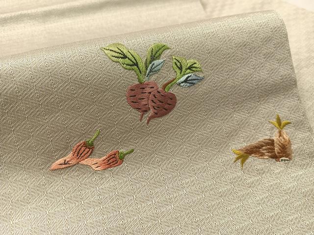 平和屋着物●総刺繍　九寸名古屋帯　成り物　金糸　正絹　逸品　CABL0389vp
