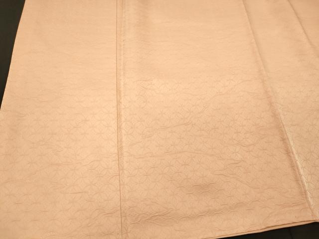 平和屋着物■上質な色無地　七宝地紋　萱草色　正絹　逸品　CABL0401oy