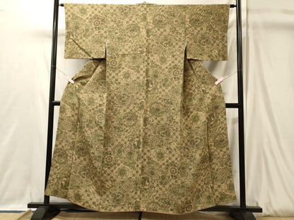 平和屋着物■上質な小紋　絵皿花文　正絹　逸品　CABL0403oy