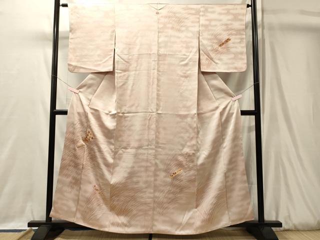 平和屋着物■訪問着　駒刺繍　扇面花文　正絹　逸品　CABL0405oy