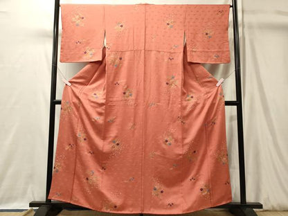平和屋着物■上質な小紋　絞り　草花文　金彩　正絹　逸品　CABL0408oy