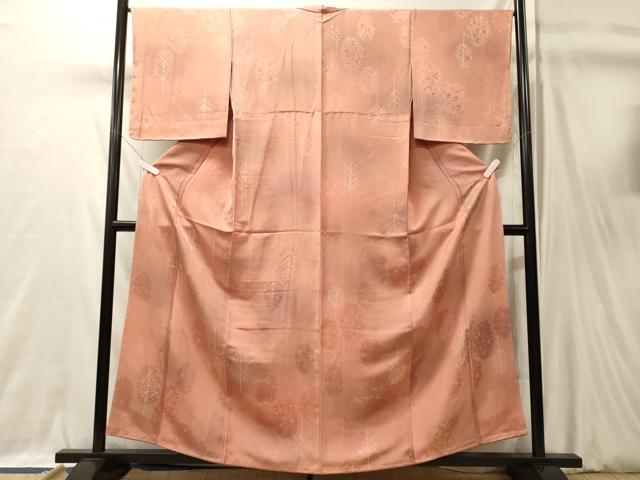 平和屋着物■上質な小紋　地紋起こし　草木文　暈し染め　正絹　逸品　未使用　CABL0409oy