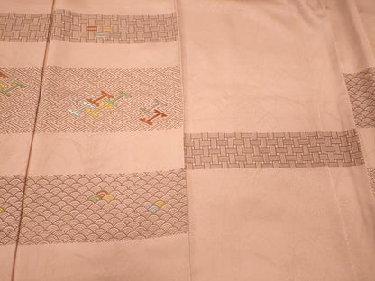 平和屋着物■訪問着　刺繍　吉祥文　正絹　逸品　CABL0410oy