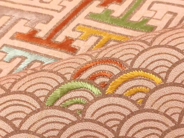 平和屋着物■訪問着　刺繍　吉祥文　正絹　逸品　CABL0410oy