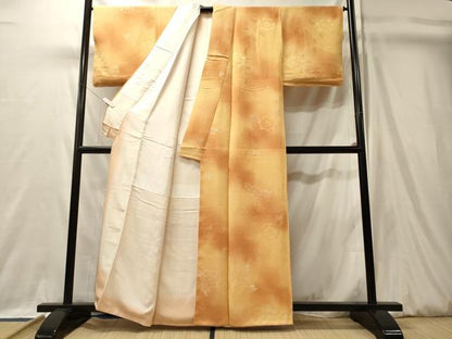 平和屋着物■上質な小紋　地紋起こし　花唐草文　暈し染め　正絹　逸品　未使用　CABL0411oy