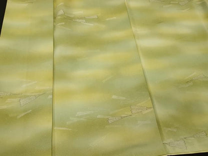 平和屋着物■上質な小紋　扇　暈し染め　銀糸　正絹　逸品　CABL0412oy