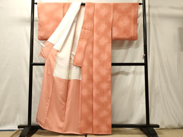 平和屋着物■上質な小紋　亀甲草花地紋　暈し染め　正絹　逸品　CABL0417oy