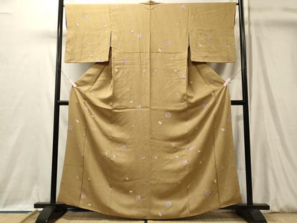 平和屋着物■上質な小紋　糸車　正絹　逸品　CABL0418oy