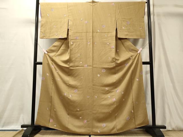 平和屋着物■上質な小紋　糸車　正絹　逸品　CABL0418oy