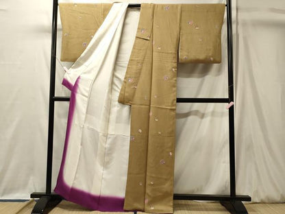 平和屋着物■上質な小紋　糸車　正絹　逸品　CABL0418oy
