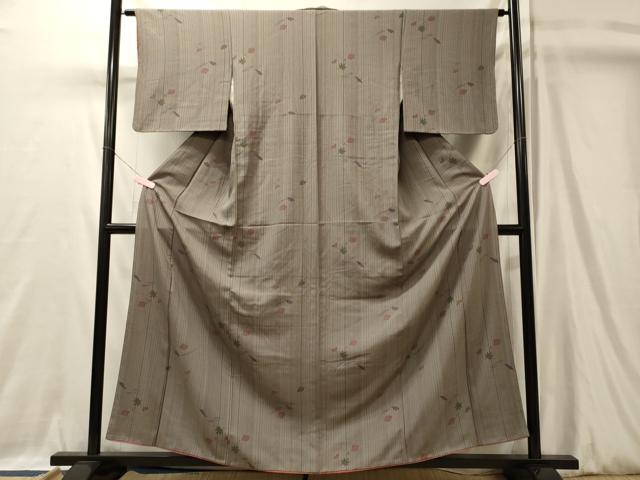 平和屋着物■上質な小紋　松葉花間道　正絹　逸品　CABL0420oy