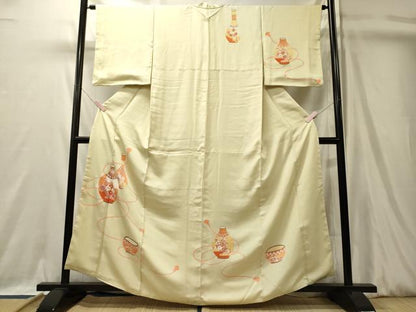 平和屋着物■訪問着　刺繍　陶器花文　小田急百貨店扱い　正絹　逸品　CABL0421oy