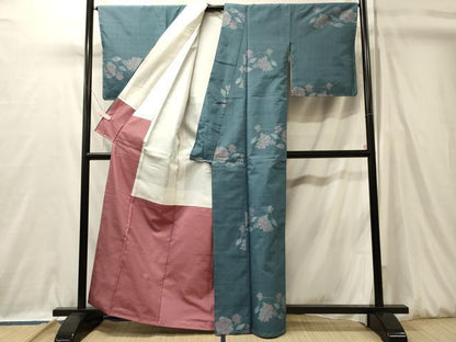平和屋着物■上質な紬　更紗花唐草文　正絹　逸品　未使用　CABL0435oy