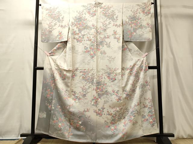 平和屋着物■訪問着　草花文　暈し染め　正絹　逸品　CABL0437oy
