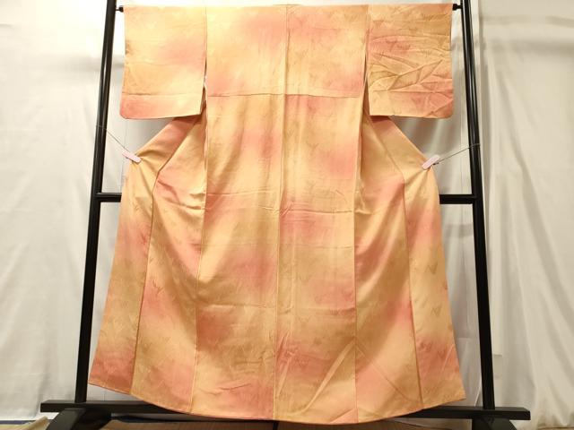 平和屋着物■上質な小紋　舞花地紋　暈し染め　正絹　逸品　CABL0441oy