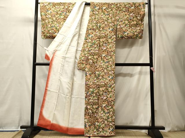 平和屋着物■上質な小紋　花鳥文　正絹　逸品　未使用　CABL0442oy