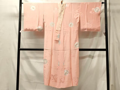 平和屋着物■長襦袢　無双仕立て　絞り　椿　暈し染め　金彩　半衿刺繍　正絹　逸品　未使用　CABL0449oy