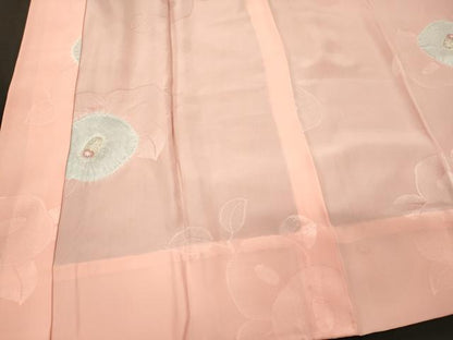 平和屋着物■長襦袢　無双仕立て　絞り　椿　暈し染め　金彩　半衿刺繍　正絹　逸品　未使用　CABL0449oy