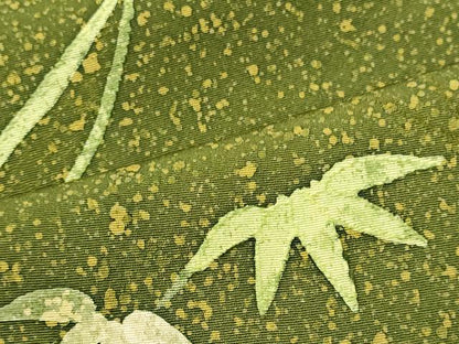 平和屋着物■上質な小紋　手描き　笹の葉文　正絹　逸品　CABL0452oy