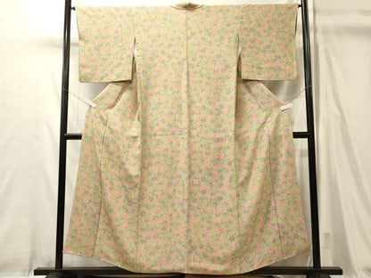 平和屋着物■上質な小紋　楓文　正絹　逸品　CABL0455oy