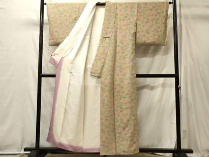 平和屋着物■上質な小紋　楓文　正絹　逸品　CABL0455oy