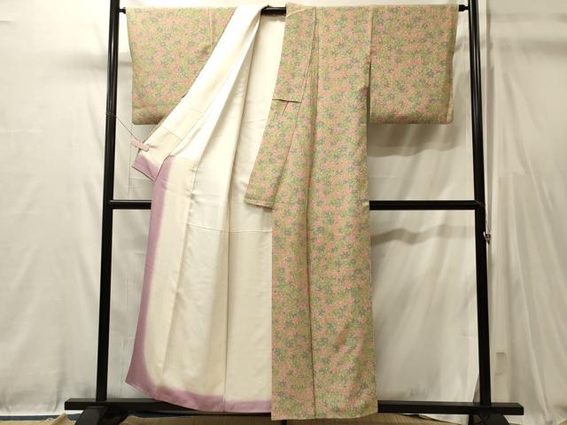 平和屋着物■上質な小紋　楓文　正絹　逸品　CABL0455oy
