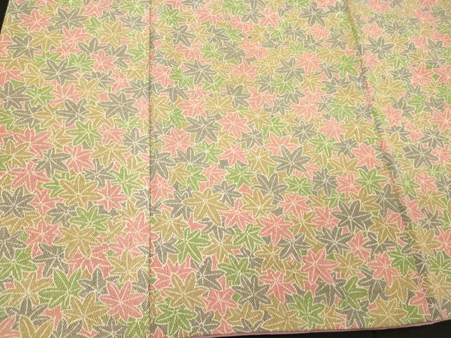 平和屋着物■上質な小紋　楓文　正絹　逸品　CABL0455oy