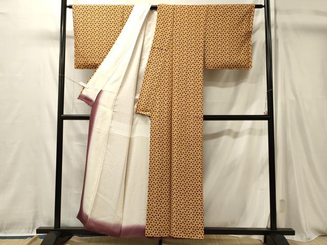平和屋着物■上質な小紋　舞蝶文　正絹　逸品　未使用　CABL0459oy