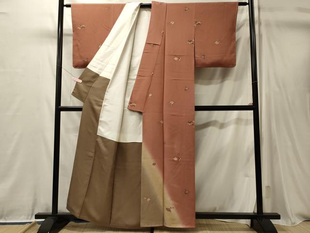 平和屋着物■訪問着　舞花文　暈し染め　金彩　正絹　逸品　未使用　CABL0460oy