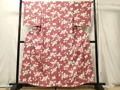 平和屋着物■上質な小紋　枝葉文　正絹　逸品　未使用　CABL0461oy