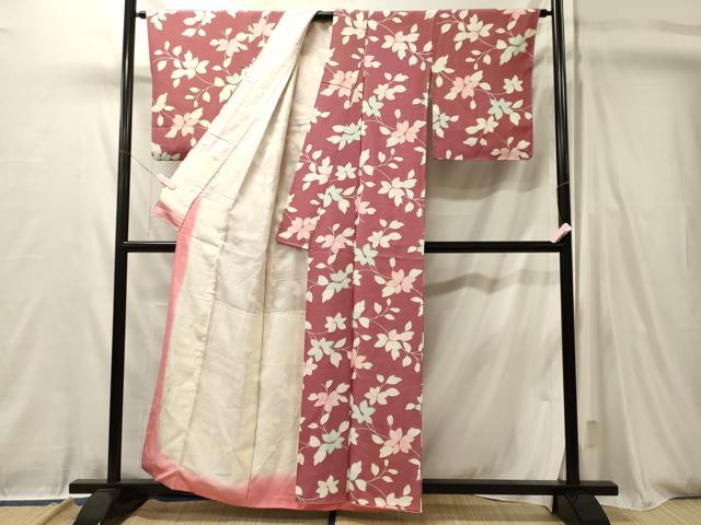 平和屋着物■上質な小紋　枝葉文　正絹　逸品　未使用　CABL0461oy