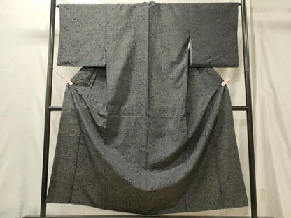 平和屋着物■上質な紬　幾何学文　正絹　逸品　CABL0463oy