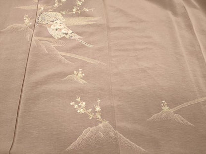平和屋着物■訪問着　吉祥枝花地紋　正絹　逸品　CABL0465oy