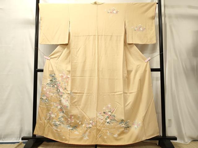 平和屋着物■訪問着　風景花松文　暈し染め　金彩　正絹　逸品　CABL0472oy