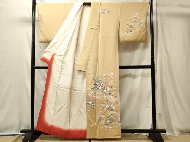 平和屋着物■訪問着　風景花松文　暈し染め　金彩　正絹　逸品　CABL0472oy
