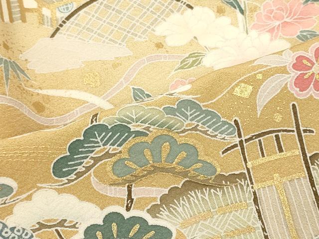 平和屋着物■訪問着　風景花松文　暈し染め　金彩　正絹　逸品　CABL0472oy