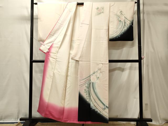 平和屋着物■訪問着　流線舞蝶文　暈し染め　金銀彩　鈴乃屋扱い　正絹　逸品　CABL0473oy