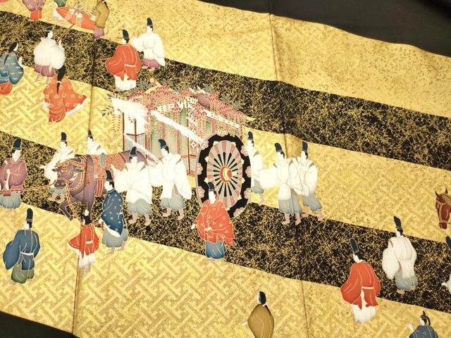平和屋着物■豪華黒留袖　作家もの　人物文　金彩　正絹　逸品　CABL0481oy
