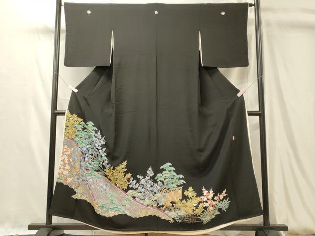 平和屋着物■豪華黒留袖　作家物　籬花松文　金彩　そごう百貨店扱い　正絹　逸品　CABL0501oy