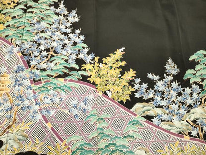 平和屋着物■豪華黒留袖　作家物　籬花松文　金彩　そごう百貨店扱い　正絹　逸品　CABL0501oy