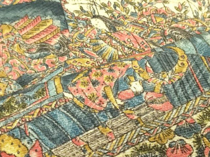 平和屋着物■上質な小紋　吉祥人物文　反端付き　正絹　逸品　未使用　CABL0507oy