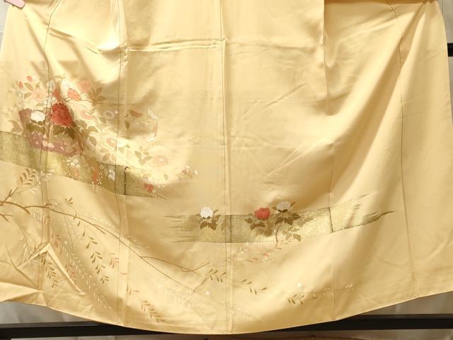平和屋着物■豪華色留袖　駒刺繍　花籠文　金彩　反端付き　正絹　逸品　CABL0509oy