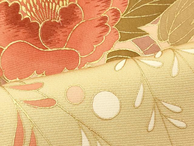 平和屋着物■豪華色留袖　駒刺繍　花籠文　金彩　反端付き　正絹　逸品　CABL0509oy