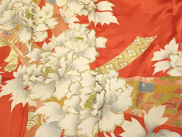 平和屋着物■豪華振袖　駒刺繍　短冊花文　金彩　正絹　逸品　CABL0511oy