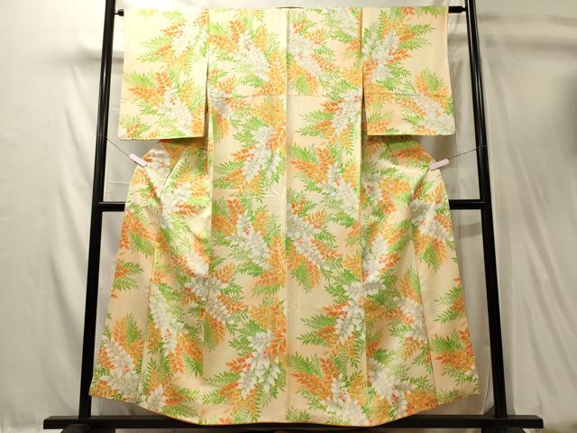 平和屋着物■上質な小紋　草花文　暈し染め　正絹　逸品　CABL0517oy
