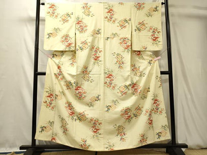 平和屋着物■上質な小紋　吉祥草花文　金彩　正絹　逸品　CABL0522oy