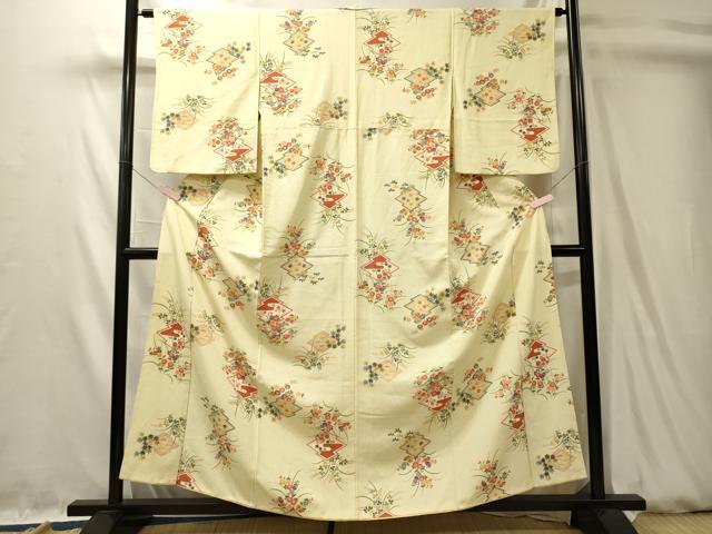 平和屋着物■上質な小紋　吉祥草花文　金彩　正絹　逸品　CABL0522oy