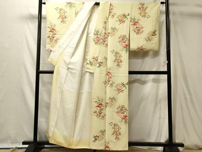 平和屋着物■上質な小紋　吉祥草花文　金彩　正絹　逸品　CABL0522oy