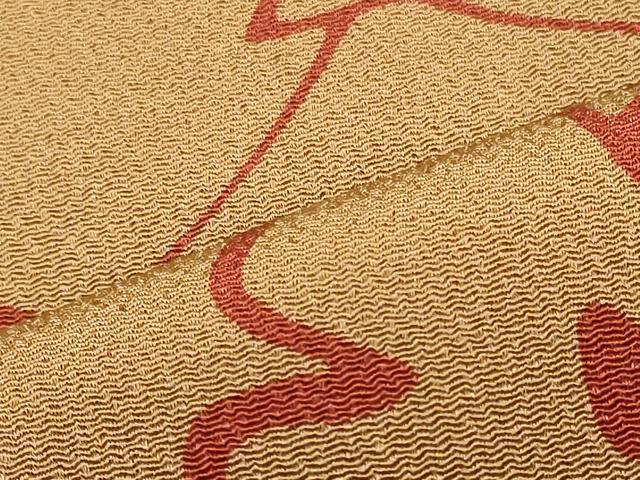 平和屋着物■上質な小紋　抽象文　鬼しぼ縮緬　正絹　逸品　CABL0525oy
